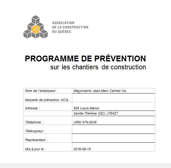 Programme de pr�vention